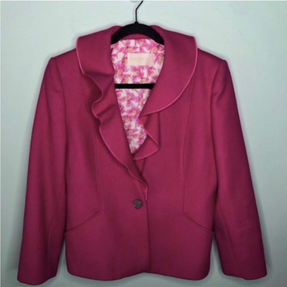 Valentino Jacket Fuchsia Pink Ruffle Jacke…